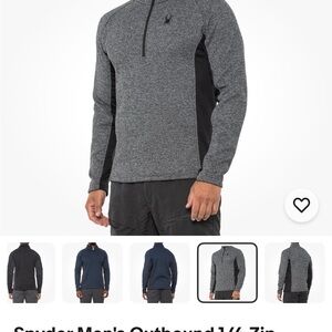 Spyder Men's Charcoal and Black 1/4 Zip Pullover